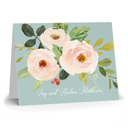 Spray of Roses Folded Note Cards